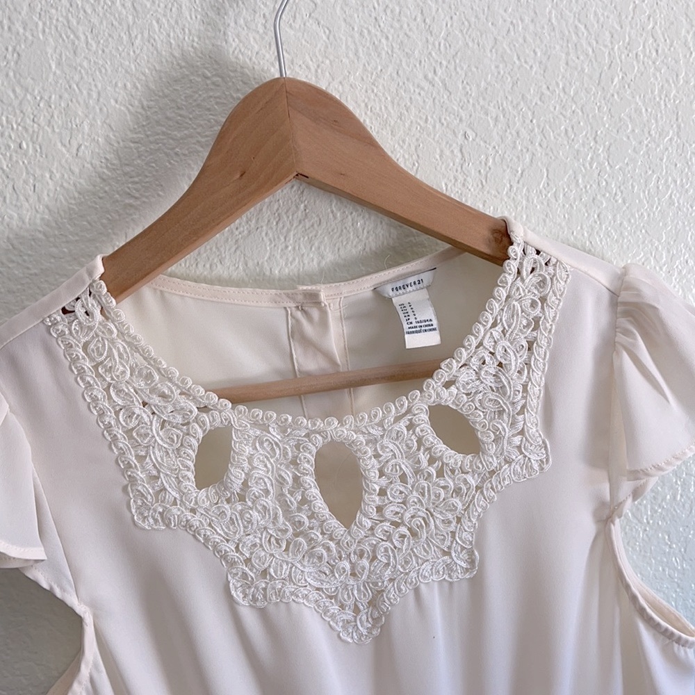 Forever 21 Cream Lace Dress - Picture 2 of 5